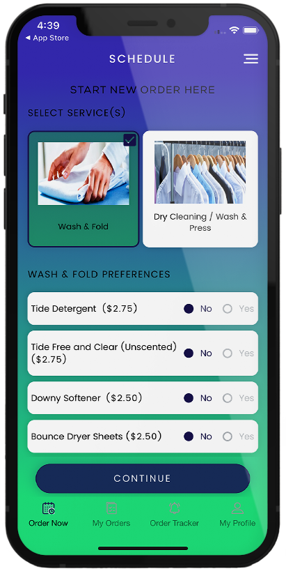 On the Go Cleaners screen